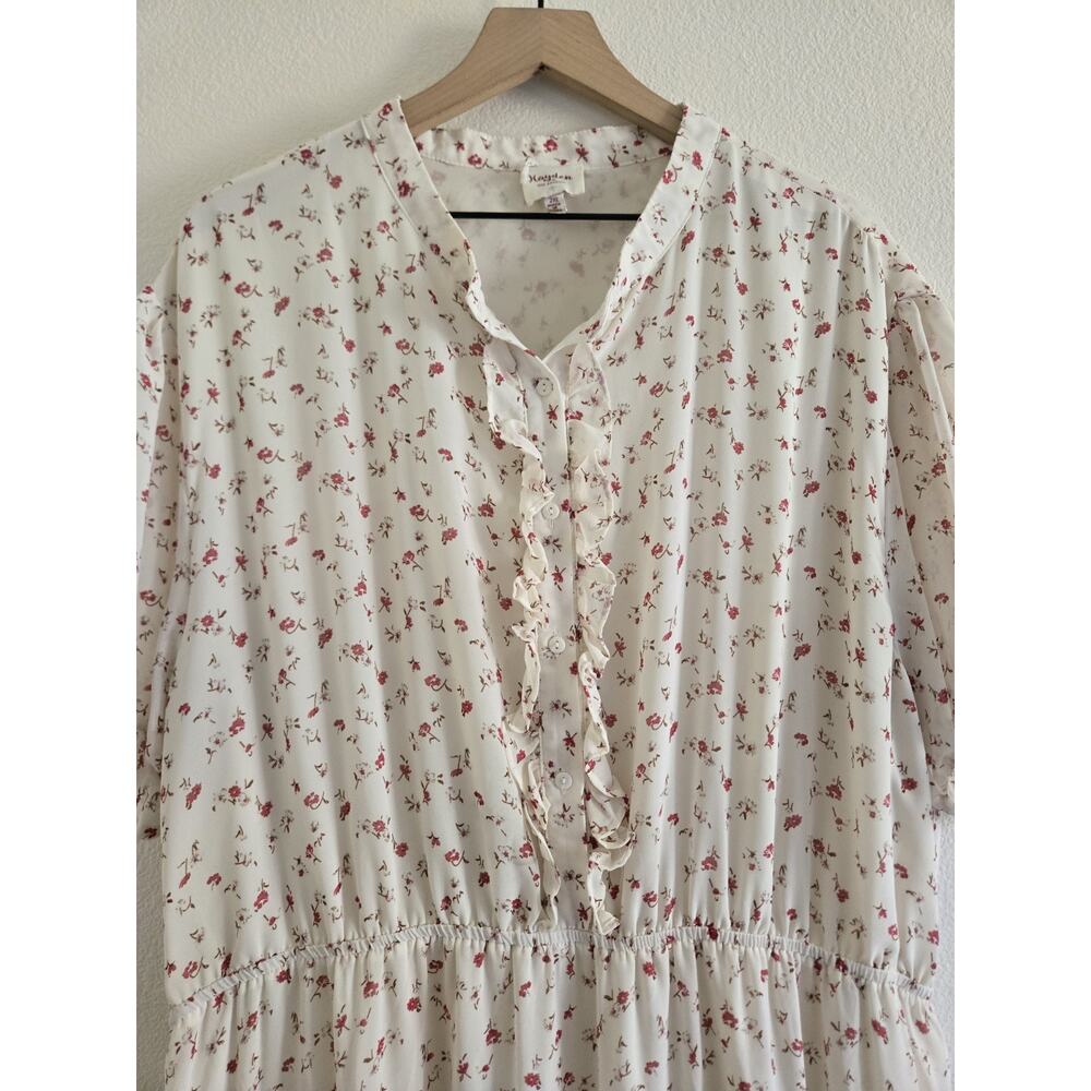 Hayden LA 2XL White Floral Maxi Dress Cottage Prairie Modest Farmcore Country - Picture 7 of 11